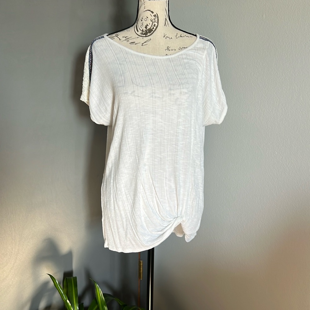 White, embroidery detail, white shirt